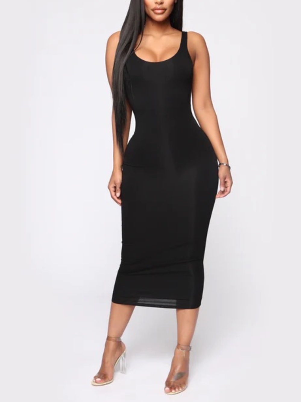 Forever 21 Black Bodycon Tank Maxi Dress S